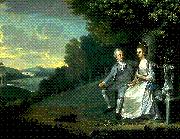 unknow artist Portrait of Sir Francis and Lady Dashwood at West Wycombe Park oil painting reproduction